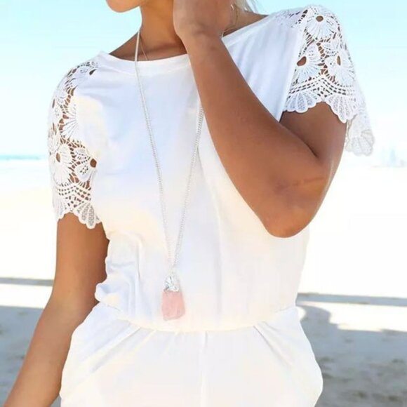 White short-jumpsuit - Picture 4 of 6